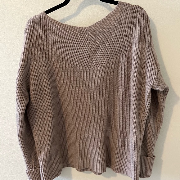 Oak + Fort Over Sized Beige Long Sleeve - Picture 3 of 6